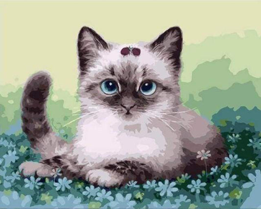 Gattino E Fiori Diamond Painting