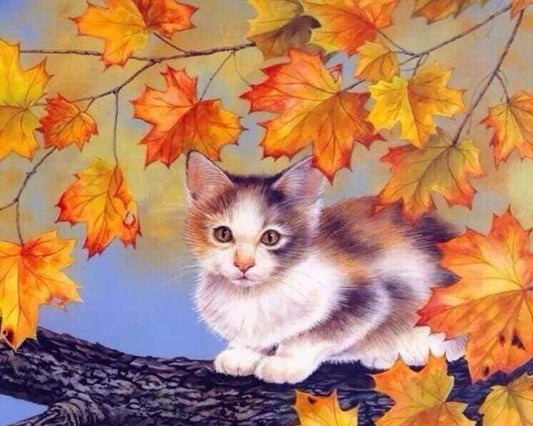 Gattino Su Un Ramo Diamond Painting