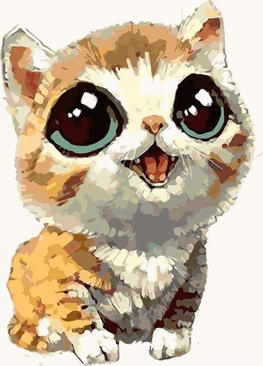 Gatto Con Grandi Occhi Diamond Painting