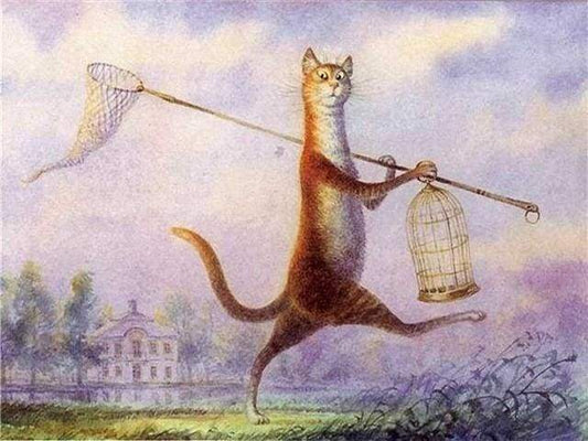 Gatto In Cerca Di Cibo Diamond Painting