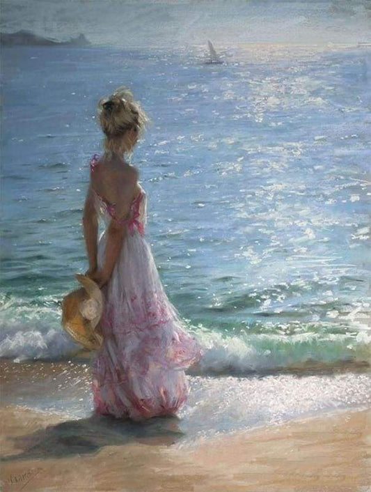 Giovane Donna In Spiaggia Diamond Painting