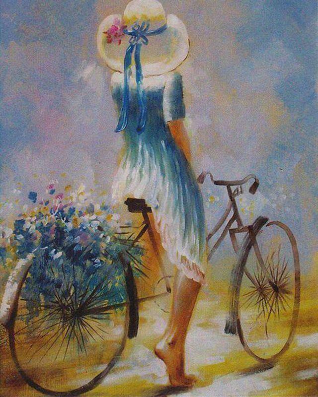 Giovane donna in bicicletta Diamond Painting | Seos Shop ®