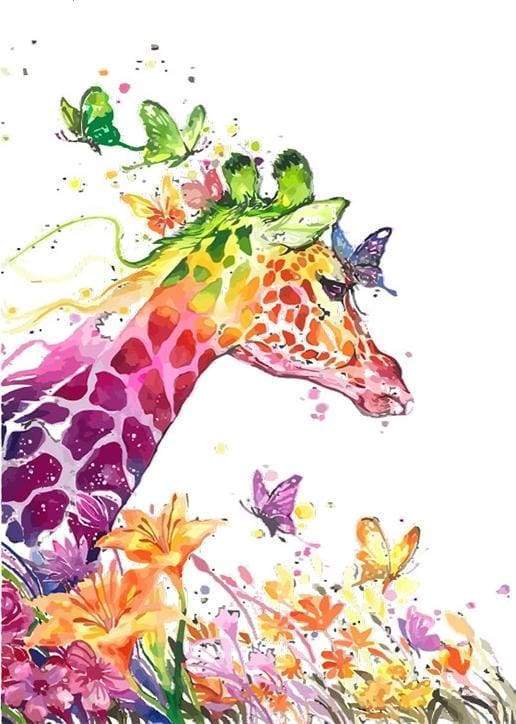 Giraffa Moderna E Colorata Diamond Painting