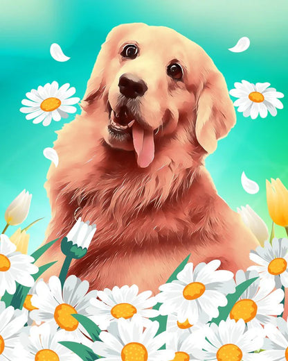 Golden Retriever gioioso Diamond Painting | Seos Shop ®