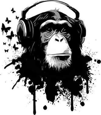 Gorilla Con Le Cuffie Diamond Painting