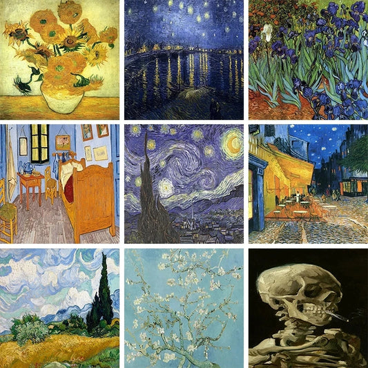 Ricamo Completo con Diamanti 5D - Accessori per Mosaico Fai da Te Van Gogh - Kit di Punto Croce e Lavoro a Mano - Regalo Speciale