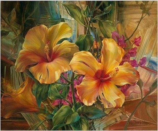 Ibisco Arancione Diamond Painting