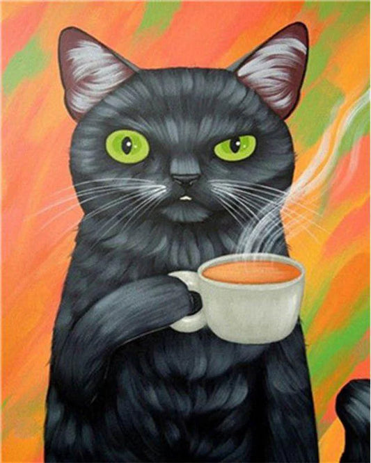 Il gatto e il suo caffè Diamond Painting | Seos Shop ®