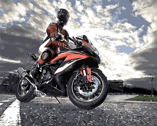 In Sella A Una Motocicletta Diamond Painting