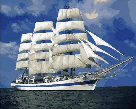 La Barca A Vela Bianca Diamond Painting