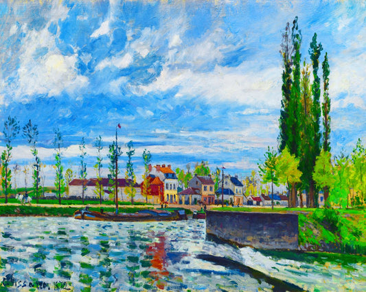 La diga di Pontoise - Camille Pissarro Diamond Painting