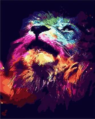 Leone Colorato Astratto Diamond Painting