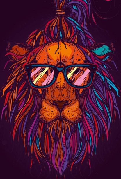 Leone Con Occhiali Da Sole Diamond Painting | Seos Shop ®