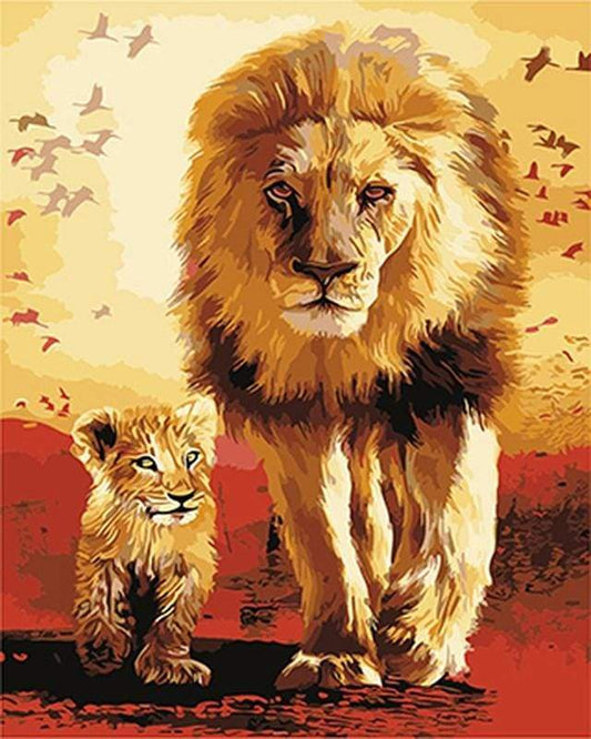 Leone E Cucciolo Diamond Painting