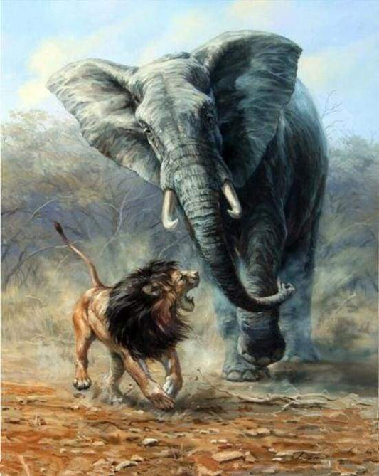 Leone Ed Elefante Diamond Painting