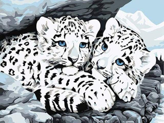 Leopardi Bianchi Diamond Painting