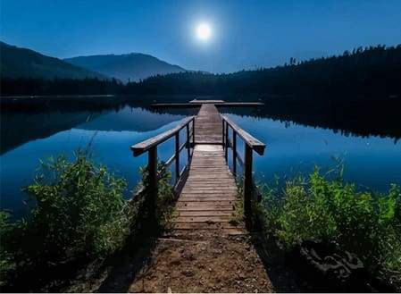 Luna E Pontile In Legno Diamond Painting