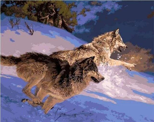 Lupi Che Cacciano Diamond Painting