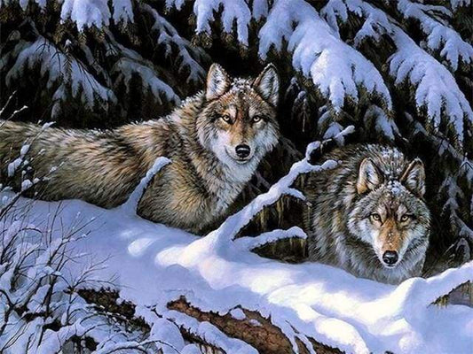 Lupi In Inverno Diamond Painting
