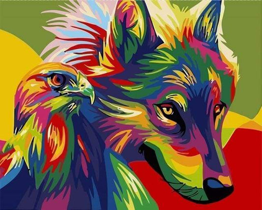 Lupo E Aquila Pop Art Diamond Painting