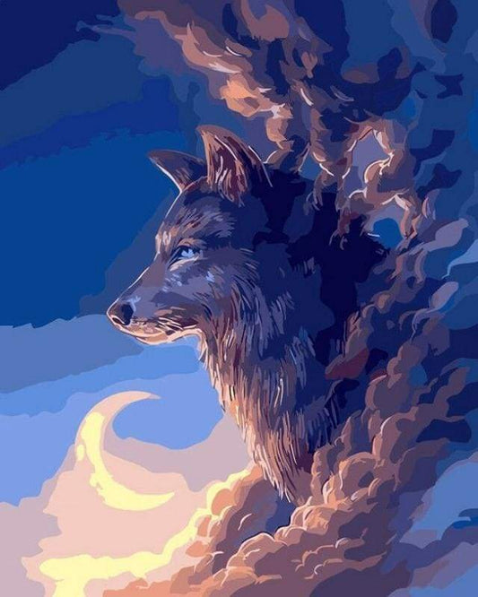 Lupo E Luna Diamond Painting