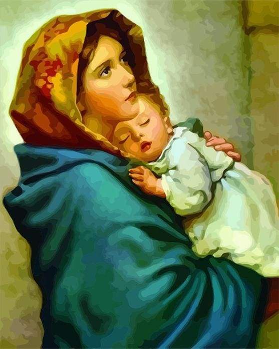 Madre Che Tiene Il Suo Bambino Diamond Painting