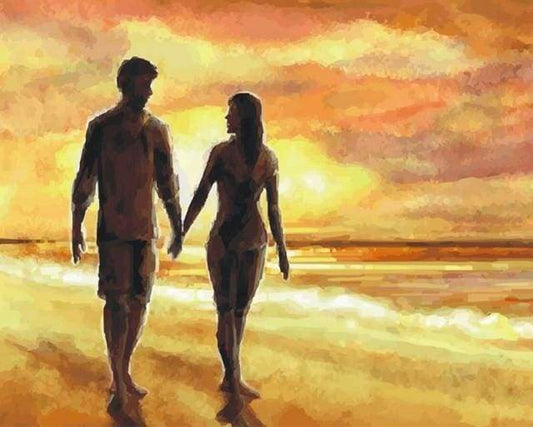 Mano Nella Mano Sulla Spiaggia Diamond Painting