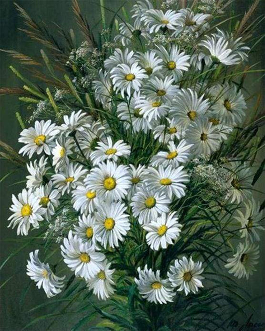 Margherite Bianche Diamond Painting
