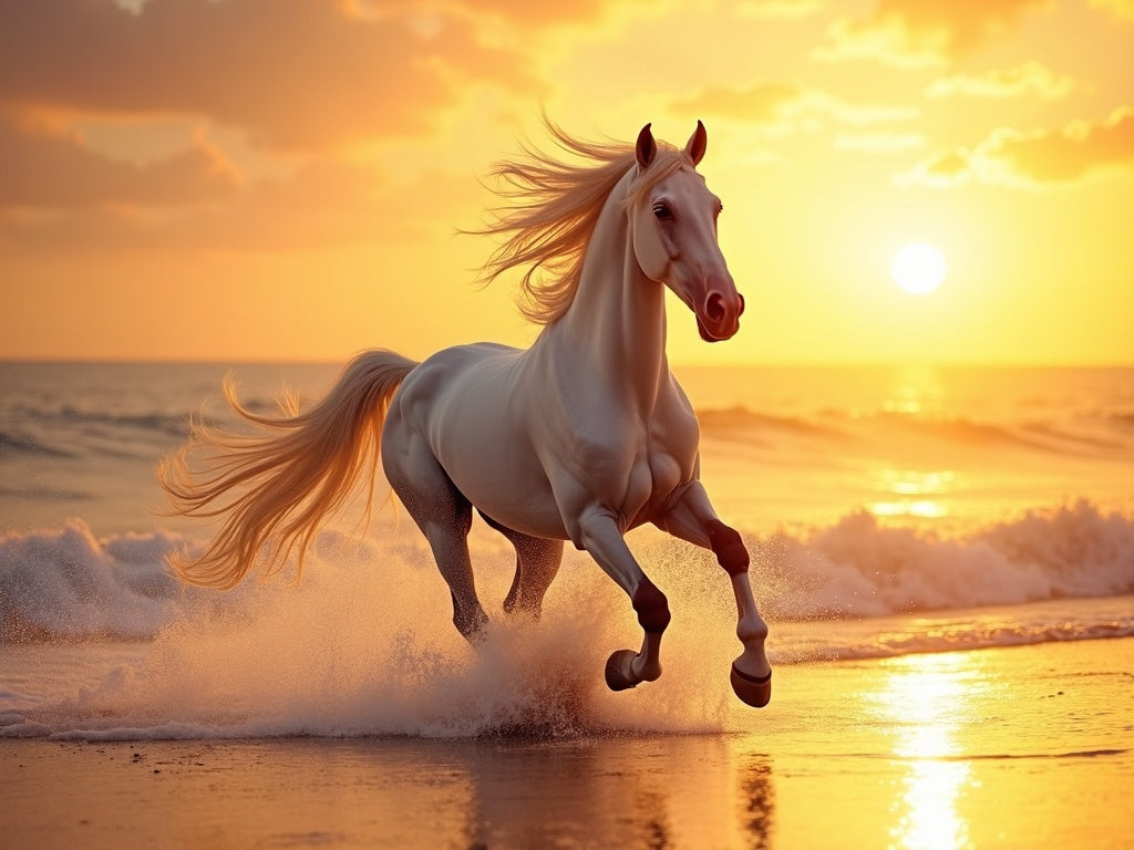 Diamond Painting Cavallo Arabo sulla Spiaggia