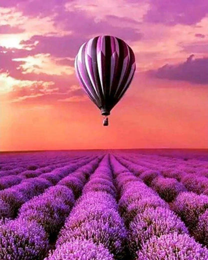 Mongolfiera sui campi di lavanda Diamond Painting | Seos Shop ®