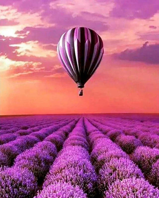 Mongolfiera sui campi di lavanda Diamond Painting | Seos Shop ®