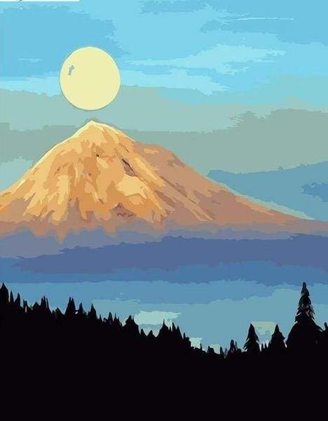 Montagna E Luna Piena Diamond Painting