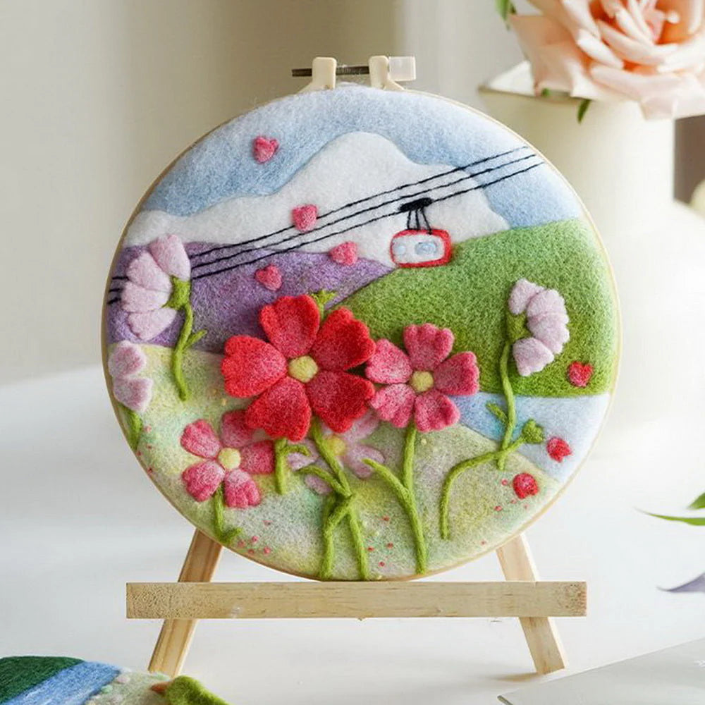 Needle Felting Fiori in montagna Diamond Painting