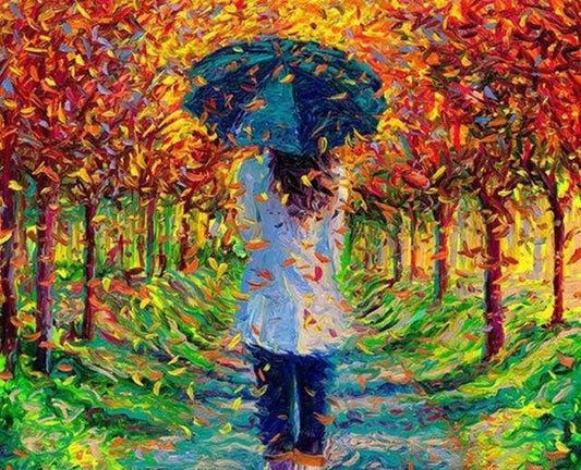Ombrello Nero E Autunno Diamond Painting