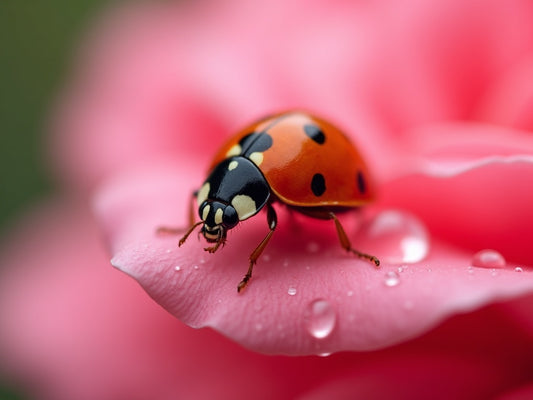 Coccinella su Rosa con Rugiada Diamond Painting
