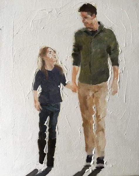 Padre E Figlia Che Camminano Diamond Painting