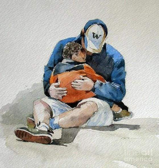 Padre E Figlio Si Abbracciano Diamond Painting