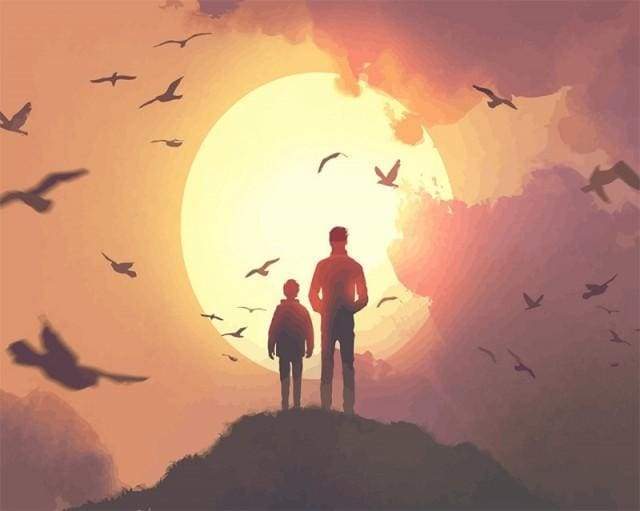 Padre E Figlio Sulla Vetta Diamond Painting