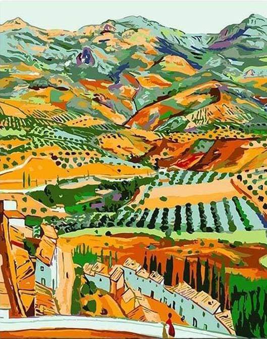 Paesaggio Di Campagna Dalle Colline Diamond Painting