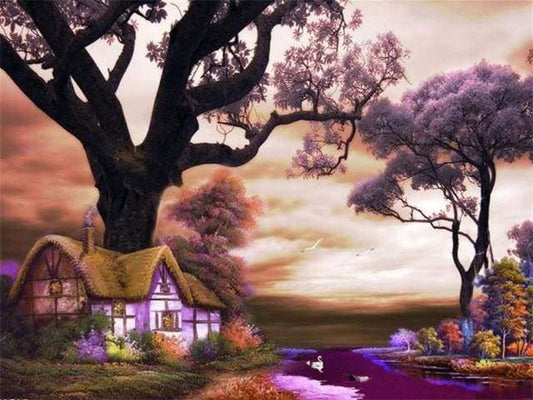 Paesaggio Viola Diamond Painting
