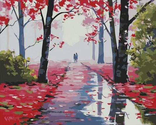 Passeggiata Nella Foresta Rossa Diamond Painting