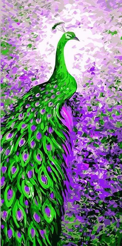 Pavone Viola Verde Diamond Painting