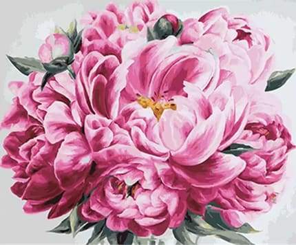 Peonia Rosa Diamond Painting