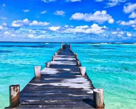 Piattaforma un Paradiso Spiaggia Diamond Painting