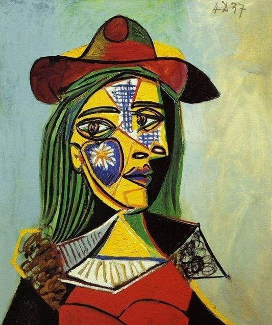 Picasso Donna Con Cappello E Collo Di Pelliccia diamond painting kit completo