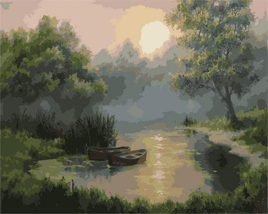 Piccolo Lago All'Alba Diamond Painting