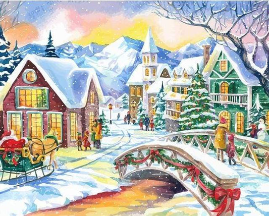 Piccolo Villaggio In Inverno Diamond Painting