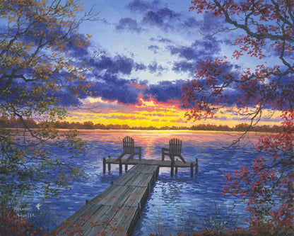 Ponte e Lago al tramonto Diamond Painting | Seos Shop ®