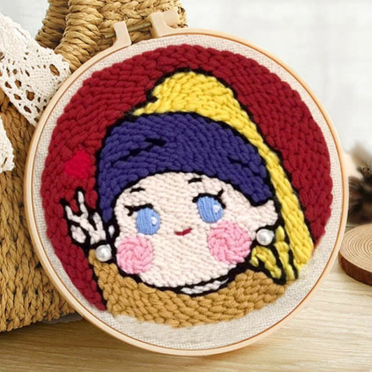 Punch Needle Kit Bambina con perle Diamond Painting