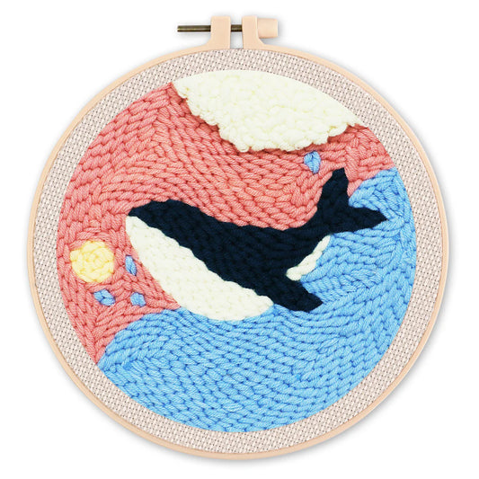 Punch Needle Kit Bella balena blu Diamond Painting | Seos Shop ®